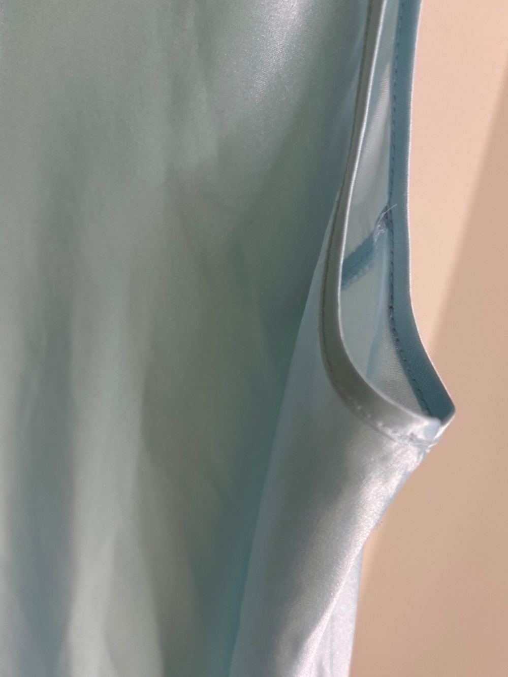 Natori Light Blue Satin Lace Embroidered Nightgown Dress | Medium - Picture 6 of 8